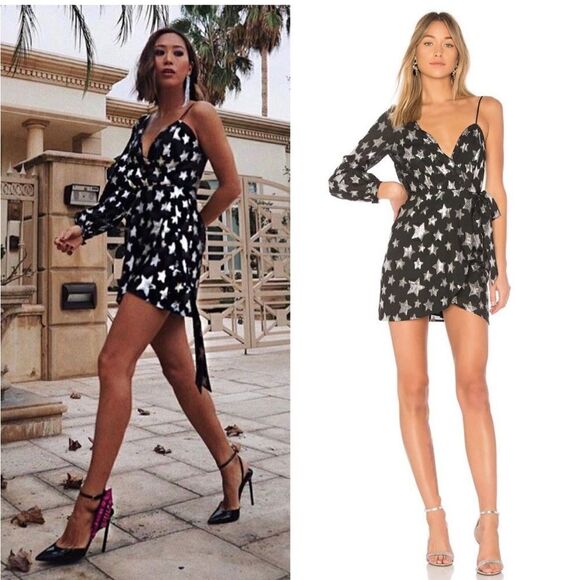 FOR  LOVE  &  LEMONS x REVOLVE One Shoulder Dress Star Metallic - Picture 1 of 9